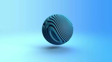conception de fond abstrait sphère bleue et animation de mouvement sur fond coloré effet de changement de forme couleur et déformation réalistes, animation de boucle d'effet de torsion 4k