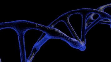 dark background and blue glowing DNA spinning video