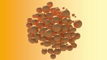 animação de esfera de fundo abstrato esferas laranja se multiplicam e diminuem video