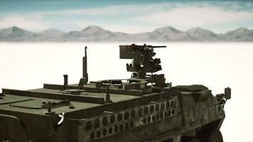 military tank in the white desert video