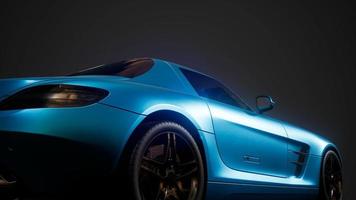 luxury sport car in dark studio with bright lights video