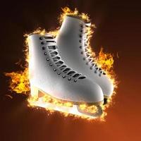 Figure skates in fire photo