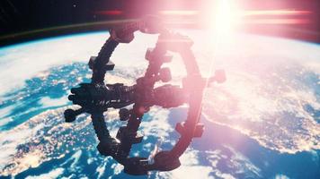 UFO Spaceship Hovering in the sky elements furnished by NASA photo