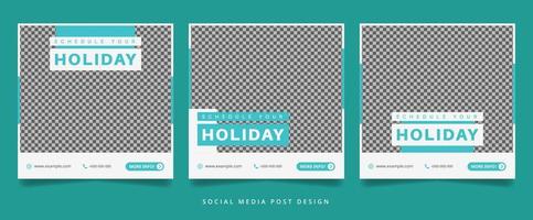 Set of Travel for Holiday Flyer or Social Media Banner vector