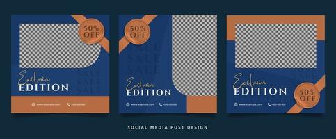 Set of Exclusive Fashion Flyer or Social Media Banner vector