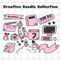 creative doodle art collection hand draw style vector