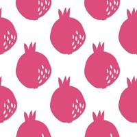 Geometric pomegranate fruit seamless pattern. Simple red pomegranates wallpaper vector