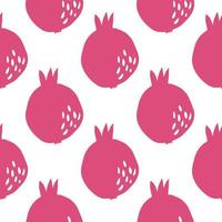 Geometric pomegranate fruit seamless pattern. Simple red pomegranates wallpaper vector