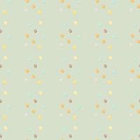 Abstract geometric polka dot seamless pattern. Yellow, blue, orange, lilac dots on light blue background. vector