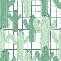 patrón abstracto sin fisuras de cactus. fondo de pantalla de cactus verdes. fondo exótico botánico geométrico. vector