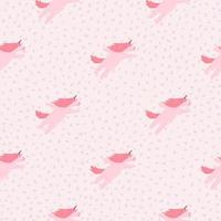 Minimalistic baby seamless pattern with simple unicorn silhouetes. Light pink background. vector