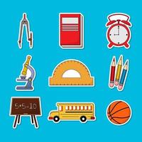 Back to School Stickers Set vector