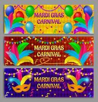banner de carnaval de mardi gras vector