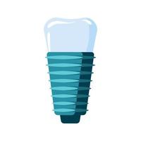 Dental implant icon. Dental tooth implant symbol in flat style vector