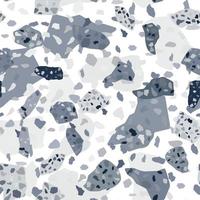 Monochrome terrazzo seamless pattern design. Natural stone vector