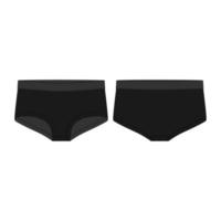 Women panties. Female knickers in black color. Lingerie underwear for girls vector