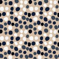 Simple abstract print with masonry seamless pattern. White and navy blue rocks on light beige background. vector