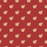 Geometric oak seamless pattern on red background. vector