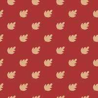 Geometric oak seamless pattern on red background. vector