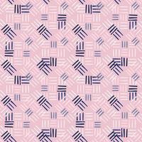 Geometric dash line seamless pattern on pink background. Decorative line shapes endless wallpaper vector