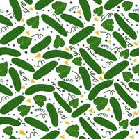 Cucumber seamless pattern. Vegetable wallpaper. Design for fabric, vector