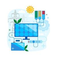 Solar energy concept design. Safe and use alternative renewable energy. vector