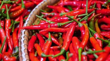 Ripe red chillies, spices of Thailand for cooking video
