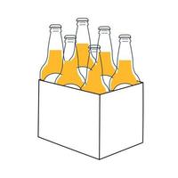 gráfico de paquete de cerveza de botella completa vector