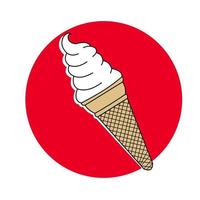 ice cream cone with vanilla flavor vector