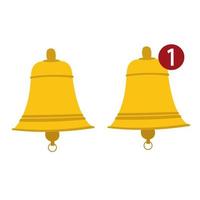 Golden Bell flat vector icon