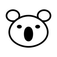 El ícono de koala es un ícono de animales muy lindo con un estilo minimalista pero extraordinario, muy adecuado para el diseño de aplicaciones y otros diseños gráficos. también es adecuado para diseños con temas infantiles. vector