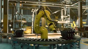 Automobile assembly line production in car factory photo