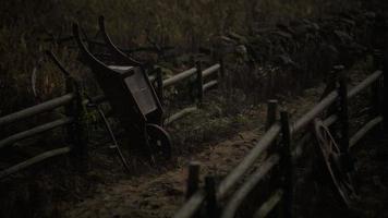 ancient wooden village in country side photo