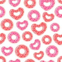 a pattern of valentine's day donuts. cartoon-style vector