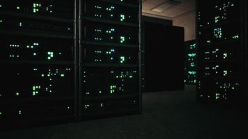 modern server room with supercomputers light photo