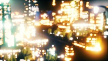 defocused background of city night light blur bokeh photo