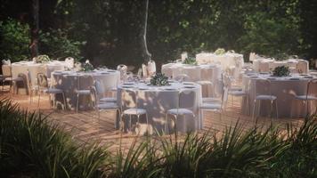 outdoor patio chair and table in cafe restaurant photo