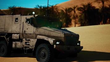 Armoured military truck in desert video