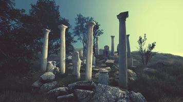 ancient roman ruins with broken statues video