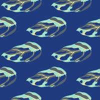 Bright tropical seamless pattern with monstera leafs. Exotic foliage shapes on indigo color background. vector