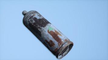 peligro viejo contenedor de gas oxidado foto