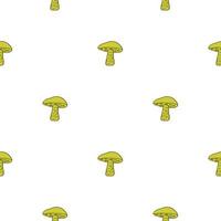 Decorative autumn seamless pattern with pale green little Leccinum scabrum mushroom print. vector