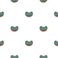 Frog pattern seamless in freehand style. Head predator on colorful background. Vector illustration for textile.