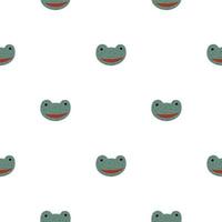 Frog pattern seamless in freehand style. Head predator on colorful background. Vector illustration for textile.