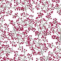 Forest inspiration vector pattern with rowan berry.