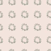 Pastel tones minimalistic seamless pattern with black contoured star ornament. Abstract geometric backdrop on light pink background. vector
