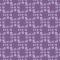 White vertical and horizontally lines on purple background. Geometric seamless dash pattern. vector