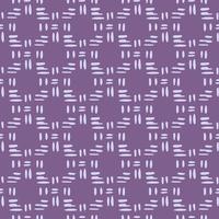 White vertical and horizontally lines on purple background. Geometric seamless dash pattern. vector