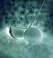 golf ball in smoke with bokeh photo