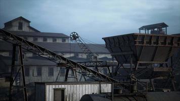 Panorama of old black coal mine video